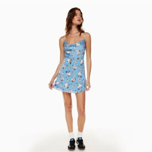 ARITZIA | Sunday Best Spencer Mini Dress Blue Floral Sz SMALL - Picture 3 of 10
